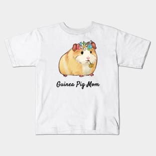 Flower Guinea Pig Mom Kids T-Shirt